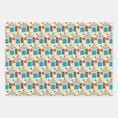 Kindergeburtstag Antikes Robotermuster Geschenkpapier Set (Vorderseite)