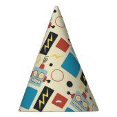 Kindergeburtstag Antikes Robotermuster Partyhütchen (Rechts)