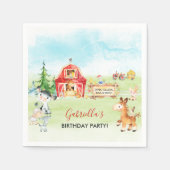 Kindergeburtstag "Aquarellbarnylard" und "Landtier Serviette (Vorderseite)