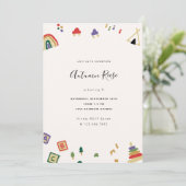 Kindergeburtstag aus Holz Einladung (Stehend Vorderseite)