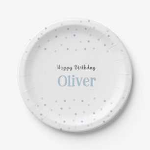 Kindergeburtstag Blue Confetti Pappteller