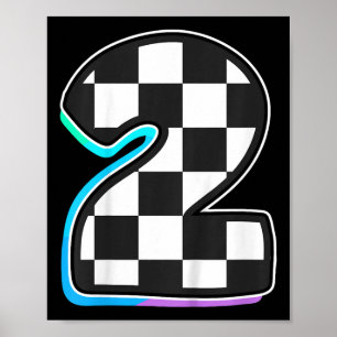Kindergeburtstag Boy 2 2. Geburtstag Racing Car Fl Poster