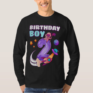 Kindergeburtstag Boy 2 Jahre Alte Raumrakete Astro T-Shirt
