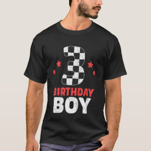 Kindergeburtstag Boy 3 Drei Rennfahne 3. Geburtsta T-Shirt