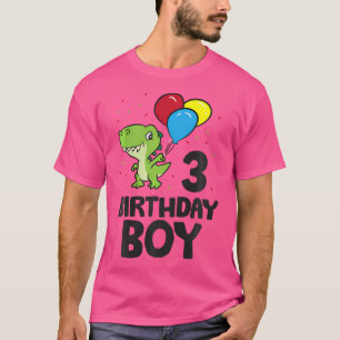 Kindergeburtstag Boy 3Rd Geburtstag Dinosaurier T-Shirt