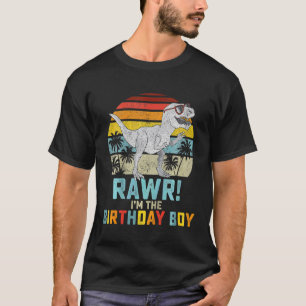 Kindergeburtstag Boy Dino Rex Dinosaurier Boys Mat T-Shirt