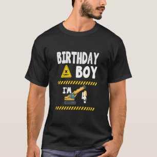 Kindergeburtstag Boy Kids Construction Truck 4. Bi T-Shirt