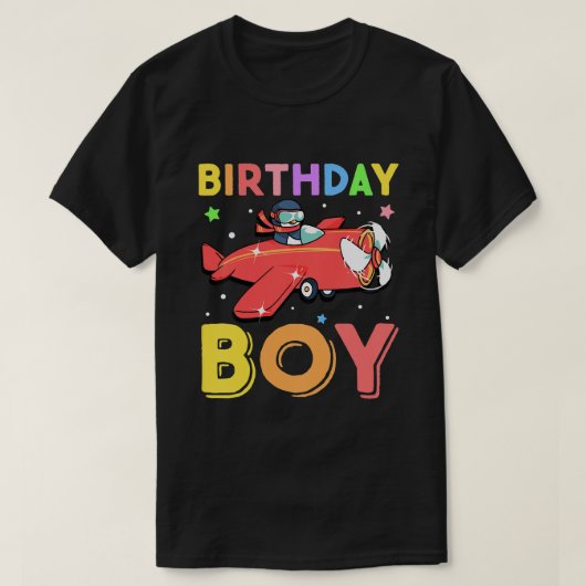 Kindergeburtstag Boy Pilot Pinguin Flugzeug Geburt T-Shirt (Design vorne)