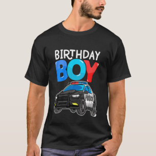Kindergeburtstag Boy Police Car Polizist Thema Geb T-Shirt