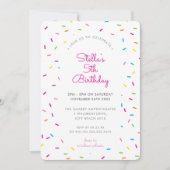 KINDERGEBURTSTAG bunt helle Sprinkgrenze Einladung (Vorderseite)