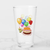 Kindergeburtstag Cake & Balloons Glas (Rückseite)