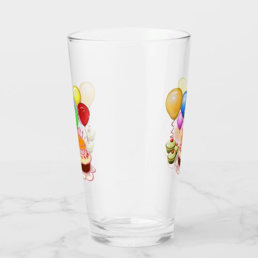 Kindergeburtstag Cake & Balloons Glas (Rechts)