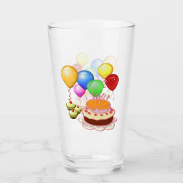Kindergeburtstag Cake & Balloons Glas