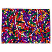 Kindergeburtstag Crayon Große Geschenktasche Geschenktüte (Rückseite)