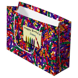 Kindergeburtstag Crayon Individuelle Name Große G Geschenktüte