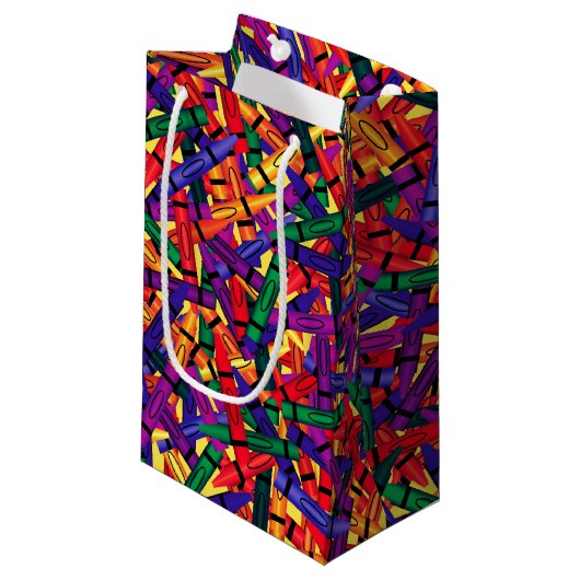 Kindergeburtstag Crayon Kleine Geschenktasche Kleine Geschenktüte (Vorderseite Schrägansicht)
