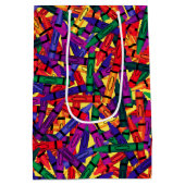 Kindergeburtstag Crayon Medium Geschenktasche Mittlere Geschenktüte (Rückseite)