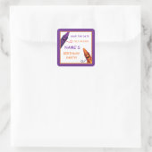 Kindergeburtstag Crayon Party Save the Date Aufkle Quadratischer Aufkleber (Tasche)