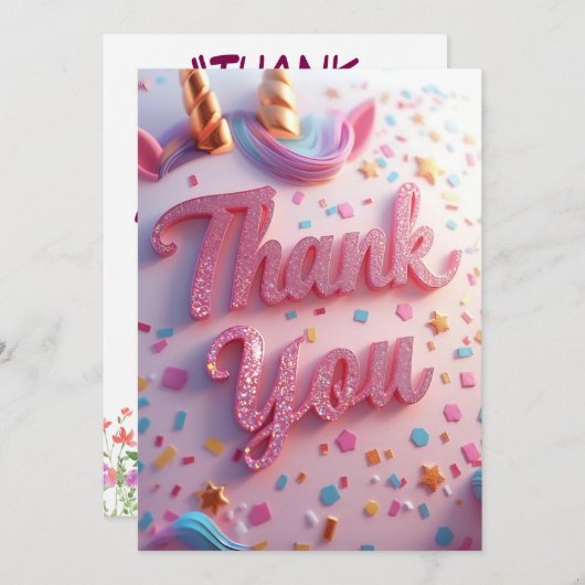 Kindergeburtstag Dankeschön-Karte | Matching Party Dankeskarte (Vorne/Hinten)