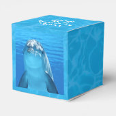 Kindergeburtstag-Delphin-Gastgeschenk mit Text Geschenkschachtel (Rückseite)