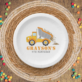 Kindergeburtstag der Bauzone Dump Truck Pappteller