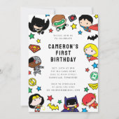 Kindergeburtstag der Chibi Justice League Einladung (Vorderseite)