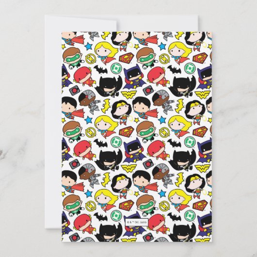 Kindergeburtstag der Chibi Justice League Einladung (Rückseite)