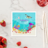 Kindergeburtstag der farbenfrohen Meerestiere Serviette (Beispiel)