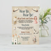 Kindergeburtstag der mittelalterlichen Renaissance Einladung (Stehend Vorderseite)