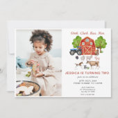 Kindergeburtstag der niedlichen Wasserfarbenfarm Einladung (Vorderseite)