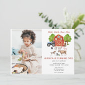 Kindergeburtstag der niedlichen Wasserfarbenfarm Einladung (Stehend Vorderseite)