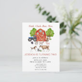 Kindergeburtstag der niedlichen Wasserfarbenfarm Postkarte (Stehend Vorderseite)