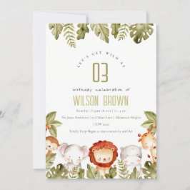 Kindergeburtstag der niedlichen wild lebenden trop einladung