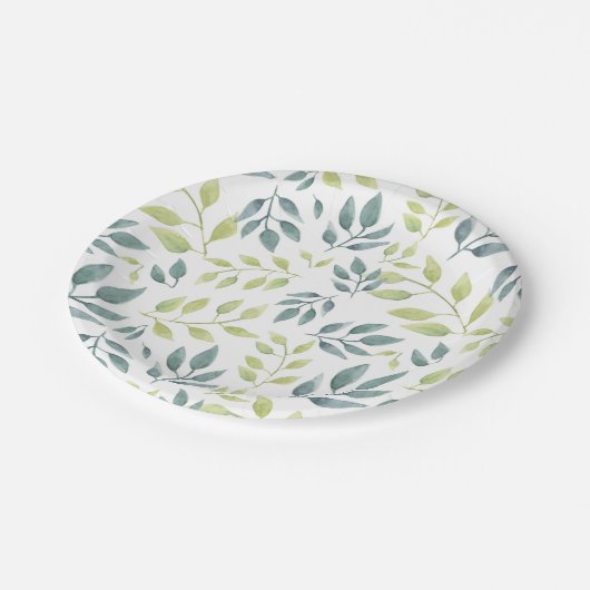 Kindergeburtstag der Safari Foliage Pappteller (Schrägansicht)