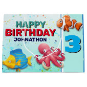 Kindergeburtstag der tropischen Fische Große Geschenktüte (Vorderseite)