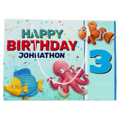 Kindergeburtstag der tropischen Fische Große Geschenktüte (Rückseite)