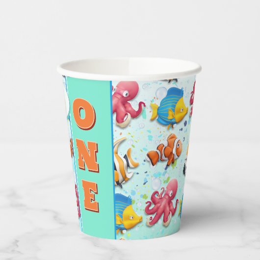 Kindergeburtstag der tropischen Fische Pappbecher (Links)