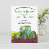 Kindergeburtstag der Zugmaschine Einladung (Stehend Vorderseite)