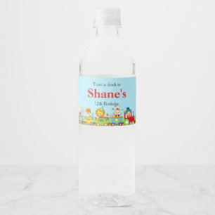 Kindergeburtstag des Circus Train Wasserflaschenetikett