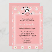 Kindergeburtstag des Kuhthemas Einladung (Vorne/Hinten)