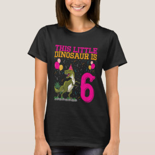 Kindergeburtstag Dinosaur 6 Jahre alter Little Din T-Shirt
