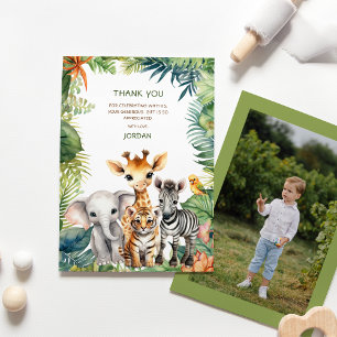 Kindergeburtstag Dschungel Safari Tiere für Jungen Dankeskarte