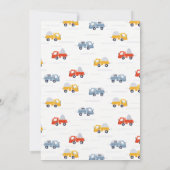 Kindergeburtstag eines Zugfahrzeugs Einladung (Rückseite)