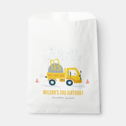 Kindergeburtstag eines Zugfahrzeugs Geschenktütchen (Vorderseite)