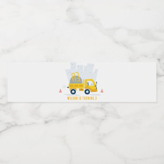 Kindergeburtstag eines Zugfahrzeugs Wasserflaschenetikett (Einzelnes Label)