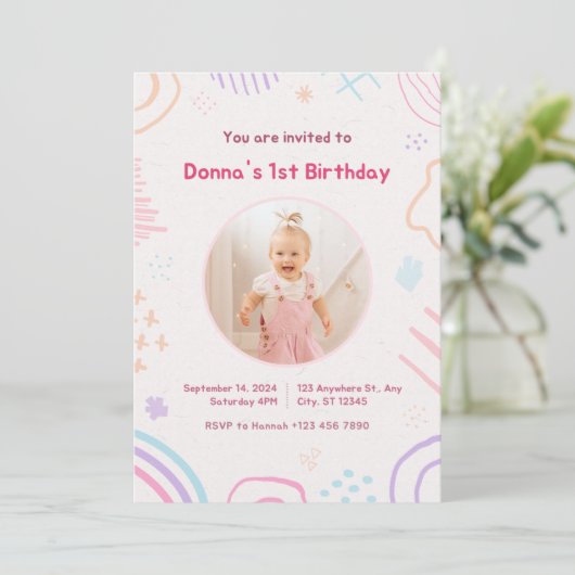 Kindergeburtstag Einladung (Stehend Vorderseite)