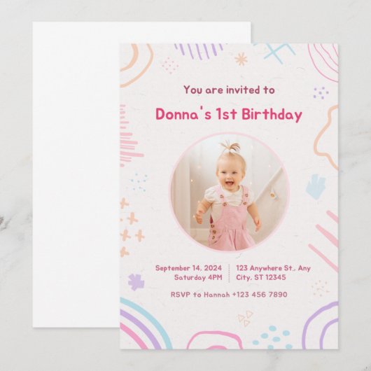 Kindergeburtstag Einladung (Vorne/Hinten)