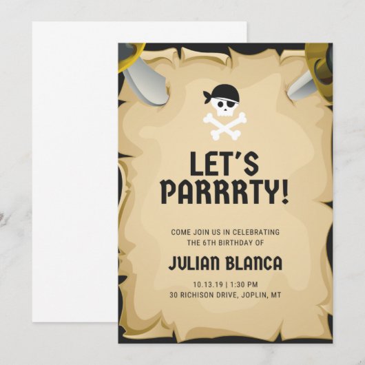 Kindergeburtstag Einladung (Vorne/Hinten)