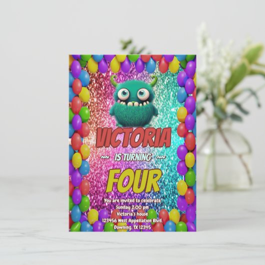 Kindergeburtstag Einladung (Stehend Vorderseite)