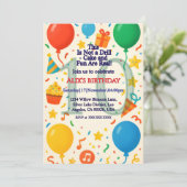 Kindergeburtstag Einladung - Ballons & Spaß Einlad (Stehend Vorderseite)